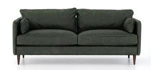 Rhett 76" Top Grain Leather 2 Cushion Sofa - Sage - Classic Carolina Home