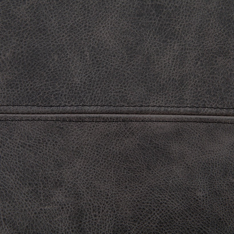 Elise 59" Wood + Leather Bench - Smoke - Classic Carolina Home