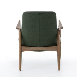 Brandon 26" Top Grain Leather + Oak Chair - Sage - Classic Carolina Home