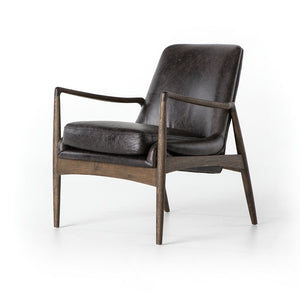 Brandon 26" Top Grain Leather Chair - Smoke - Classic Carolina Home