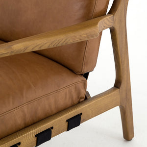 Salvatore 28" Top Grain Leather Chair - Copper + Ash - Classic Carolina Home