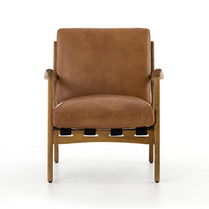 Salvatore 28" Top Grain Leather Chair - Copper + Ash - Classic Carolina Home