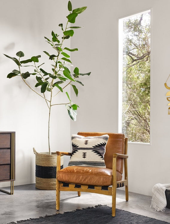 Salvatore 28" Top Grain Leather Chair - Copper + Ash - Classic Carolina Home