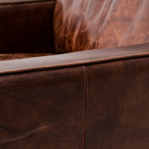 Lawrence 40" Top Grain Leather Club Chair - Classic Carolina Home