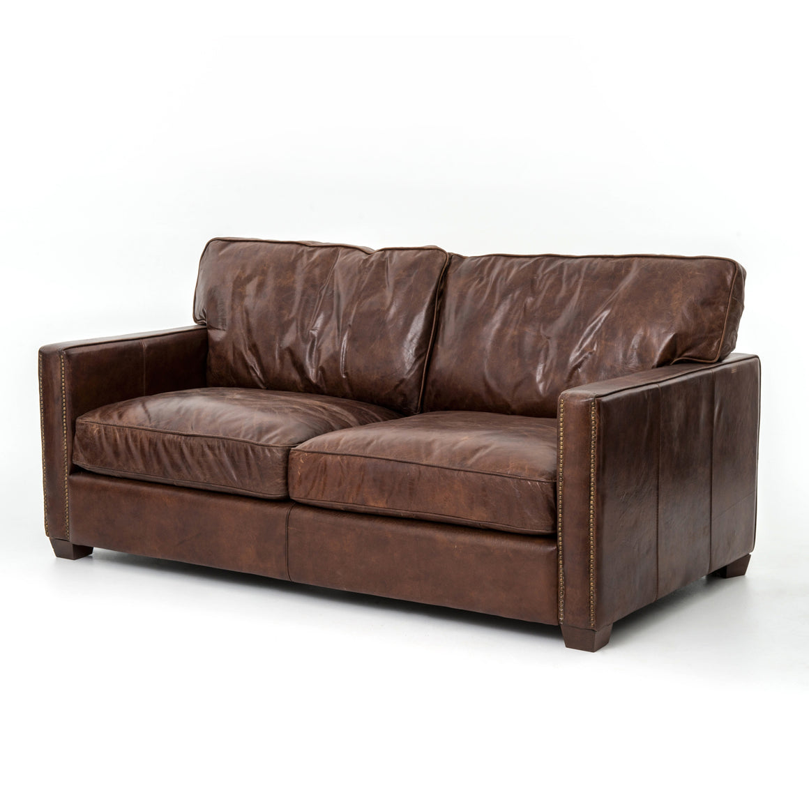 Lamont 72" Top Grain Leather Sofa - Cigar - Classic Carolina Home