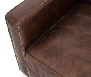 Lamont 88" Top Grain Leather Sofa - Cigar - Classic Carolina Home