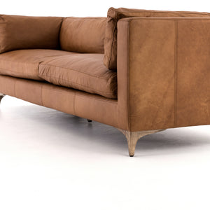Beckman 94" Top Grain Leather Sofa - Camel - Classic Carolina Home