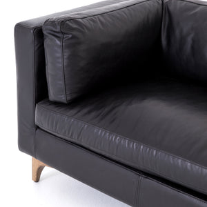 Beckman 94" Top Grain Leather Sofa - Black - Classic Carolina Home