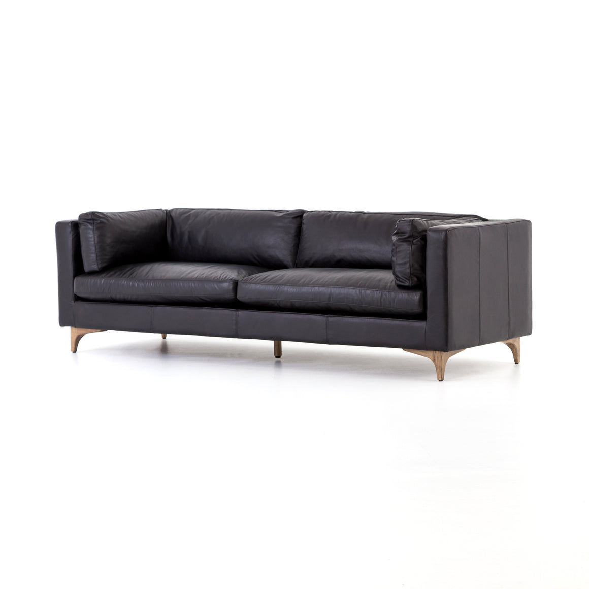 Beckman 94" Top Grain Leather Sofa - Black - Classic Carolina Home