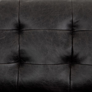 Lexington 89" Top Grain Leather Sofa - Black - Classic Carolina Home