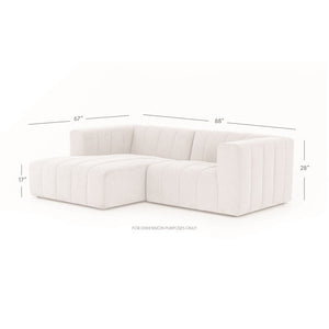 Lindsay 88" Channeled Sectional w/Left Arm Facing Chaise - Sandstone - Classic Carolina Home