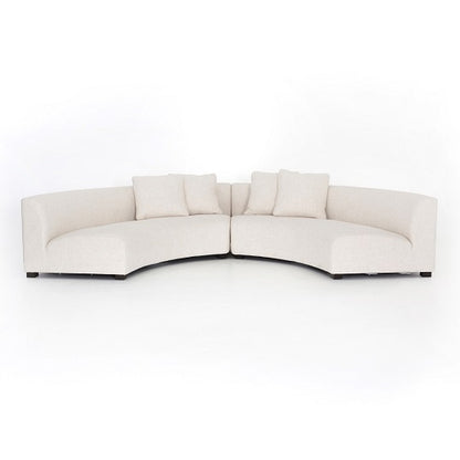 Rhonda 176" Curved Bench Seat Sectional - Natural - Classic Carolina Home