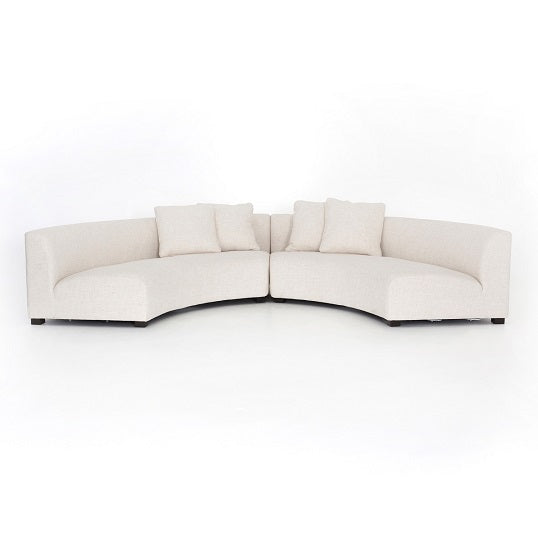 Rhonda 176" Curved Bench Seat Sectional - Natural - Classic Carolina Home