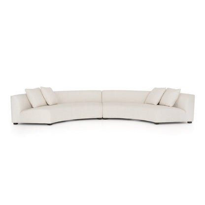 Rhonda 176" Curved Bench Seat Sectional - Natural - Classic Carolina Home