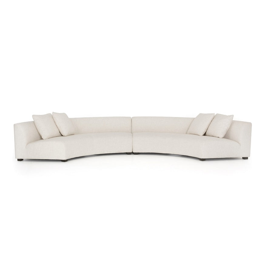 Rhonda 176" Curved Bench Seat Sectional - Natural - Classic Carolina Home