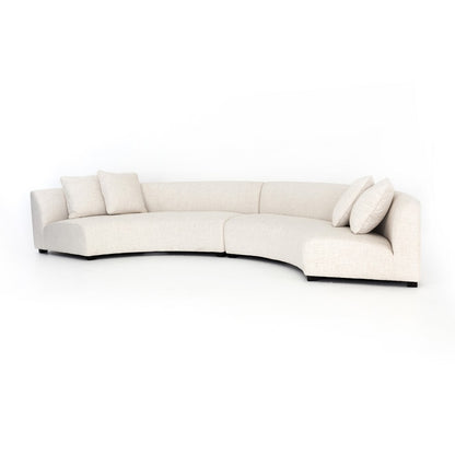 Rhonda 176" Curved Bench Seat Sectional - Natural - Classic Carolina Home