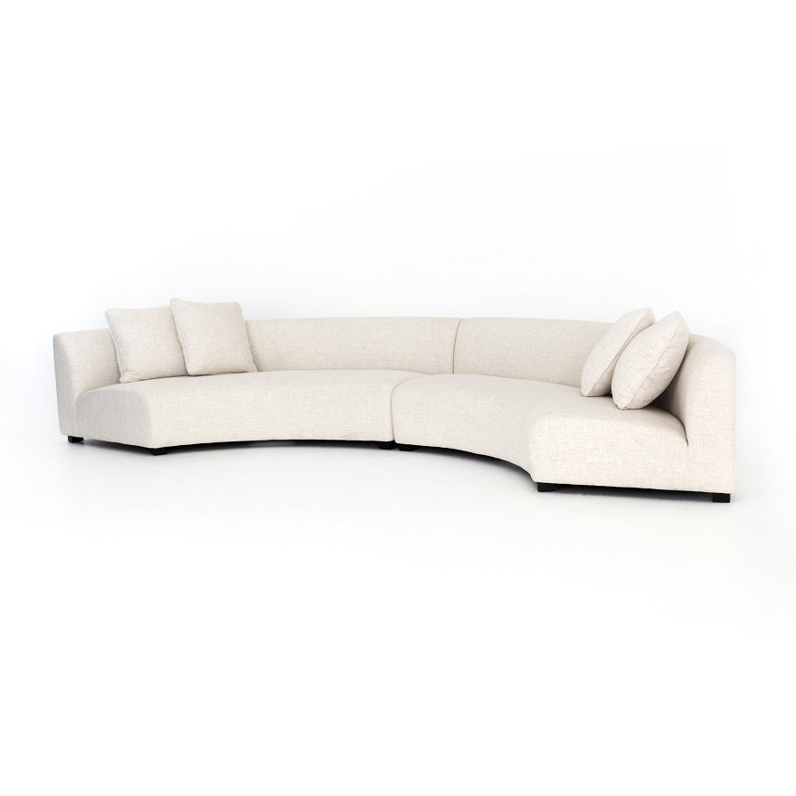 Rhonda 176" Curved Bench Seat Sectional - Natural - Classic Carolina Home