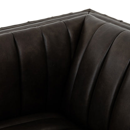 Augustus 32" Top Grain Swivel Chair - Wolf - Classic Carolina Home