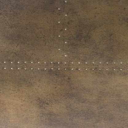 Spenzia 65" Oak + Iron Console Table - Brass - Classic Carolina Home