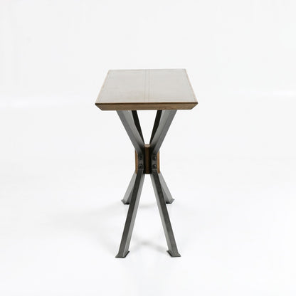 Spenzia 65" Oak + Iron Console Table - Brass - Classic Carolina Home