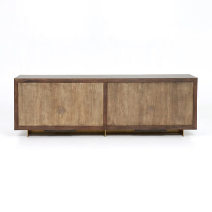 Modena 91" Walnut + Brass Sideboard - Classic Carolina Home