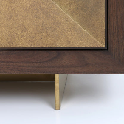 Modena 91" Walnut + Brass Sideboard - Classic Carolina Home