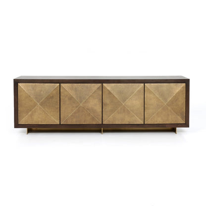 Modena 91" Walnut + Brass Sideboard - Classic Carolina Home