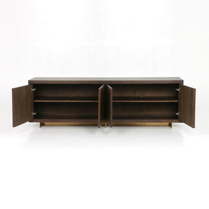 Modena 91" Walnut + Brass Sideboard - Classic Carolina Home