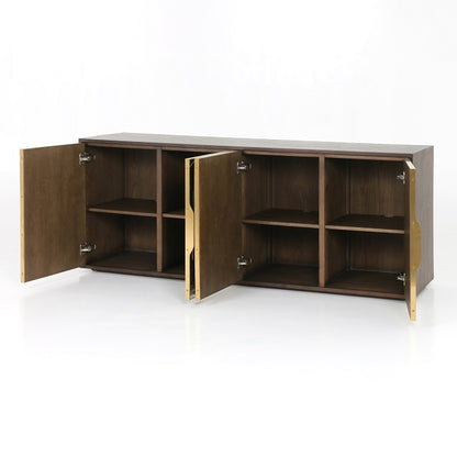 Cyrus 79" Walnut + Stainless Steel Sideboard - Classic Carolina Home