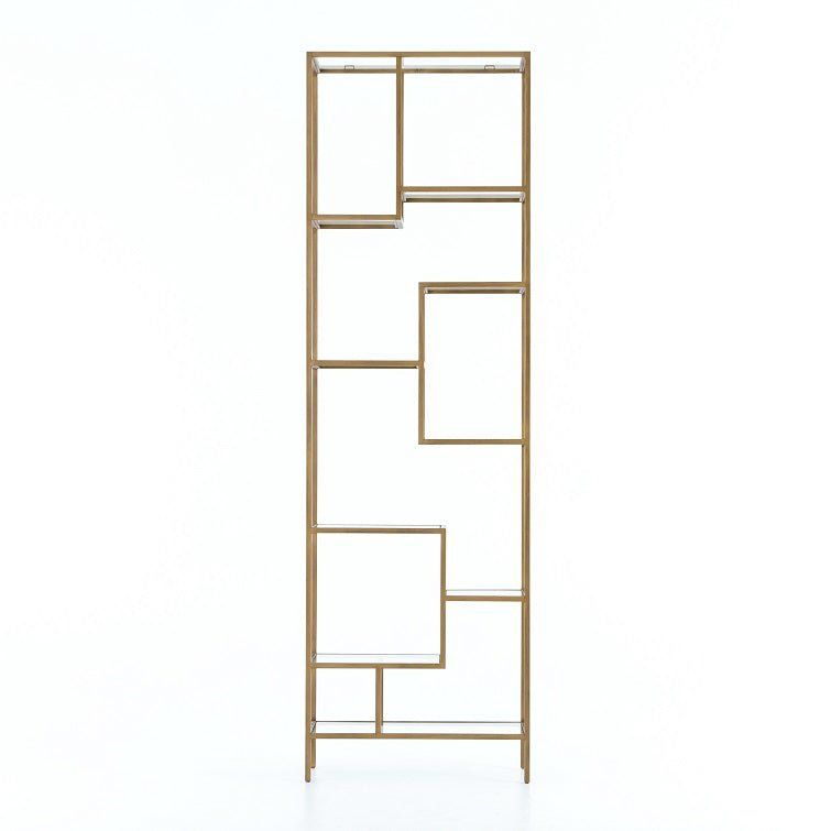 Halton 32" Iron + Glass Bookcase - Classic Carolina Home