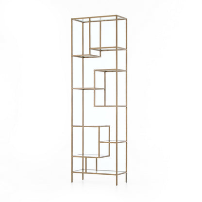 Halton 32" Iron + Glass Bookcase - Classic Carolina Home