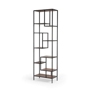 Henry 32" Reclaimed Pine + Iron Bookcase - Bleached - Classic Carolina Home