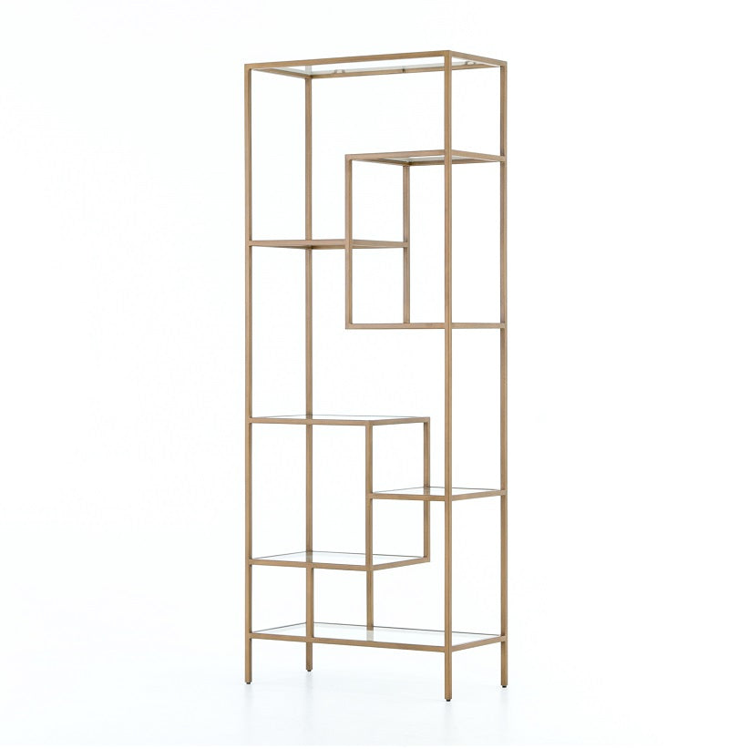 Halton 32" Iron + Glass Bookcase - Classic Carolina Home