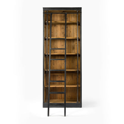 Ivan 39" Bookcase w/Ladder - Antique Black - Classic Carolina Home