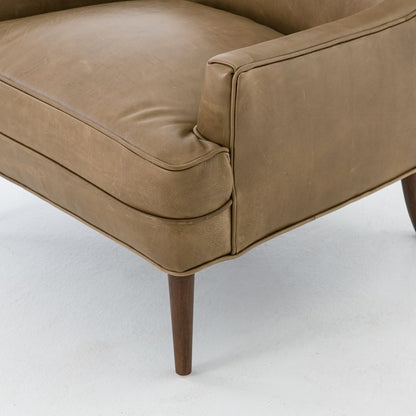 Davos 31" Top Grain Leather Chair - Taupe - Classic Carolina Home