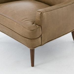 Davos 31" Top Grain Leather Chair - Taupe - Classic Carolina Home