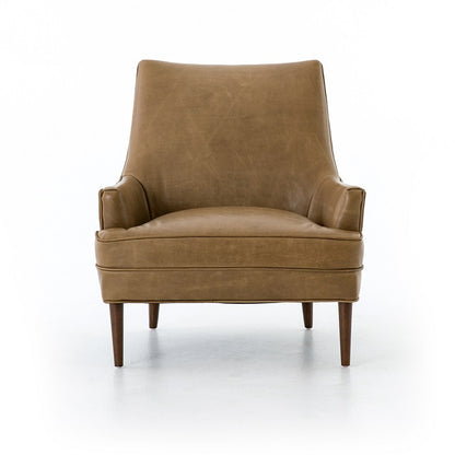 Davos 31" Top Grain Leather Chair - Taupe - Classic Carolina Home