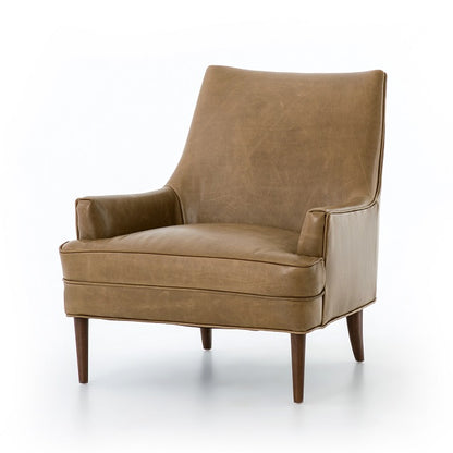 Davos 31" Top Grain Leather Chair - Taupe - Classic Carolina Home