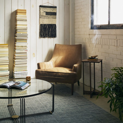 Davos 31" Top Grain Leather Chair - Taupe - Classic Carolina Home