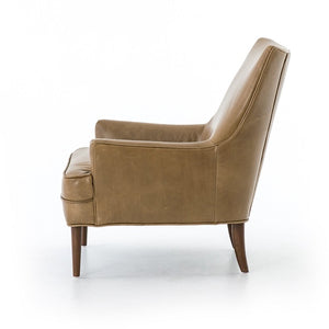 Davos 31" Top Grain Leather Chair - Taupe - Classic Carolina Home