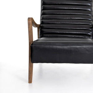 Chaz 27" Top Grain Leather Chair - Black - Classic Carolina Home