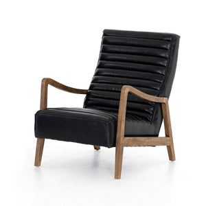 Chaz 27" Top Grain Leather Chair - Black - Classic Carolina Home