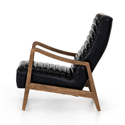 Chaz 27" Top Grain Leather Chair - Black - Classic Carolina Home