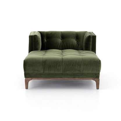 Dillon 62" Velvet Chaise - Olive - Classic Carolina Home