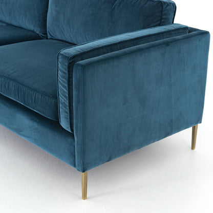 Emerson 84" 2 Cushion Sofa - Velvet Navy - Classic Carolina Home