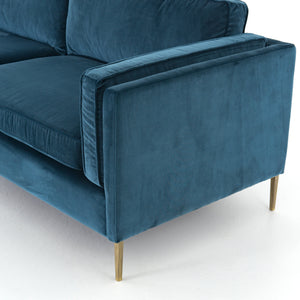 Emerson 84" 2 Cushion Sofa - Velvet Navy - Classic Carolina Home