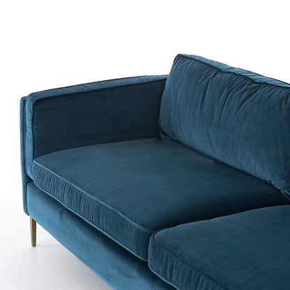 Emerson 84" 2 Cushion Sofa - Velvet Navy - Classic Carolina Home