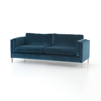 Emerson 84" 2 Cushion Sofa - Velvet Navy - Classic Carolina Home
