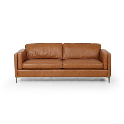 Emerson 84" Top Grain Leather Sofa - Butterscotch - Classic Carolina Home