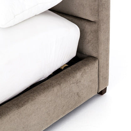 Darlington Upholstered Bed - Sage Velvet - Classic Carolina Home